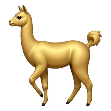 A silhouette of a small golden llama dancing sticker