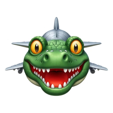 Un avions com cara de cocodrlilo i el cuerpo gris sticker