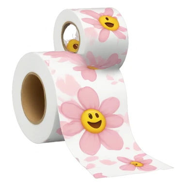 Light pink floral print toilet paper  sticker