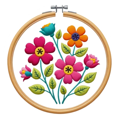 flower embroidery hoop sticker
