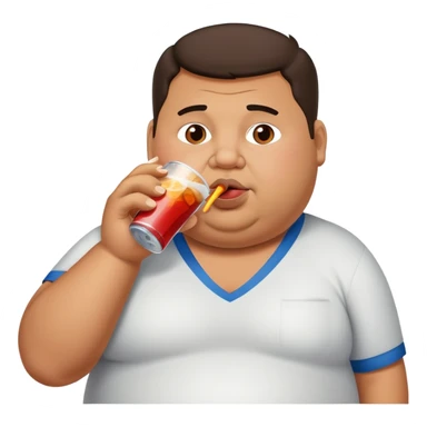 Obese Latino man drinking soda  sticker