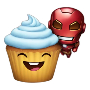 Happy cupcake with Ironman  sticker