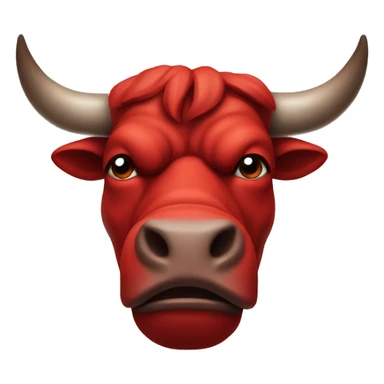 Red anthropomorphic brutal bull sticker