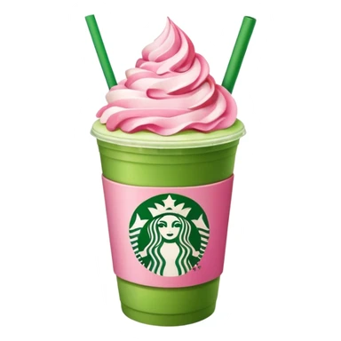 Make a starbucks matcha strawberry drink sticker