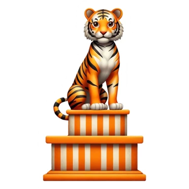 Vintage circus tiger on podium sticker