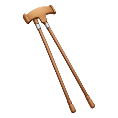 Crutch, cartoon illustration, with clean lines, no face on objects, white background sticker