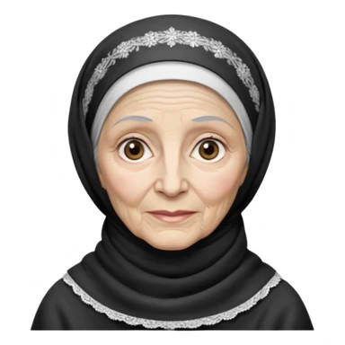 orthodox jewish woman with tichel kercheif circa. 1890 make into greyscale elderly sticker