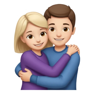 Boy and girl hugging each other in love sticker