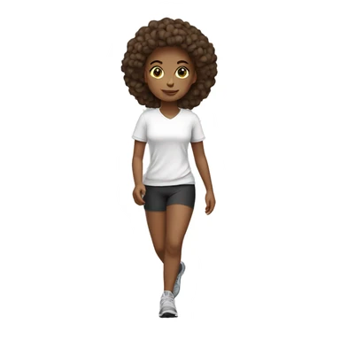 Girl taking a walk motivated in a sport outfit- white sticker