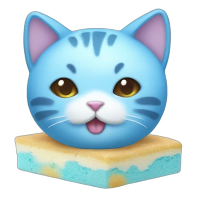 blue cake mochi cat sticker