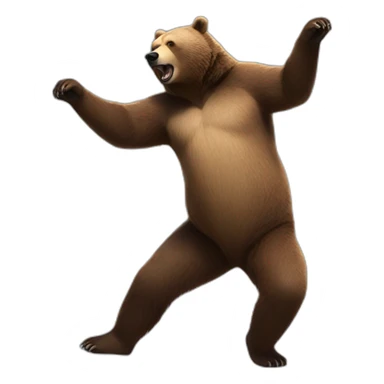 Grizzlybear dancing position sticker