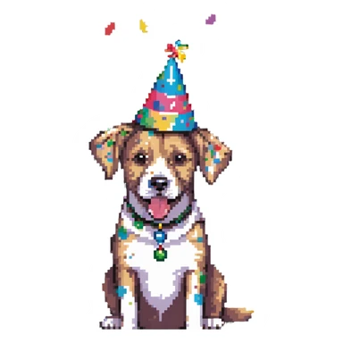 dog celebrating birthday sticker