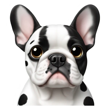 French bulldog with white and black spots sticker