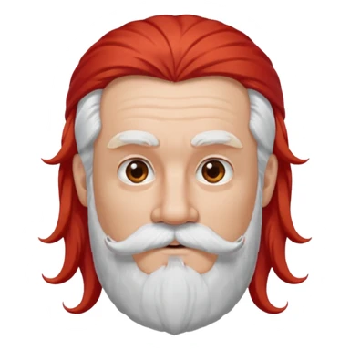 very white bearded and white mustached, red long haired, wearing ear accessories sticker