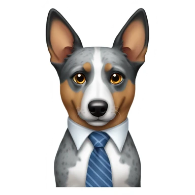 Blue heeler with a long tie sticker