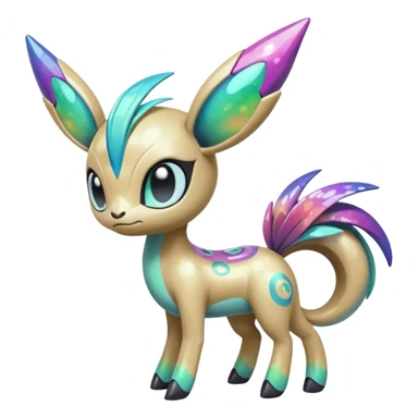 Colorful Shiny Edgy Cool Badass Painted Splashed Exotic Meloetta-Palkia-Stitch-Fakémon-creature-hybrid sticker