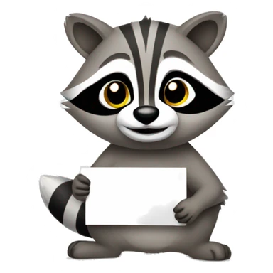 Raccoon holding sign 0:1 sticker
