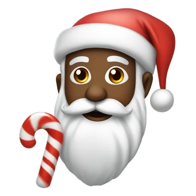Santa ￼with a candycane sticker