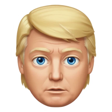 Donald Trump with blue eyes, blonde hair sticker