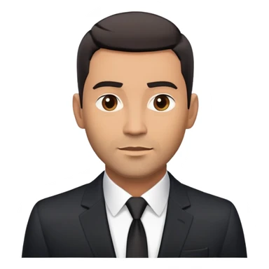 Good-looking robust man in his mid-40s with light brown skin tone, short black hair with evident fade cut, 5 o'clock shadow/scruff instead of beard, strong square face, approachable TV host expression, black blazer left open showing white buttoned shirt with open collar, no tie sticker