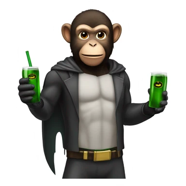 Monkey batman with jägermister in hand sticker