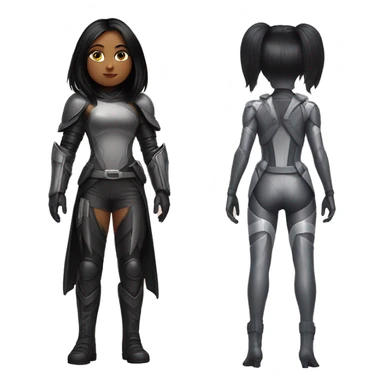 Girl looking like alita angel worrior looking like a cutw bunny sticker