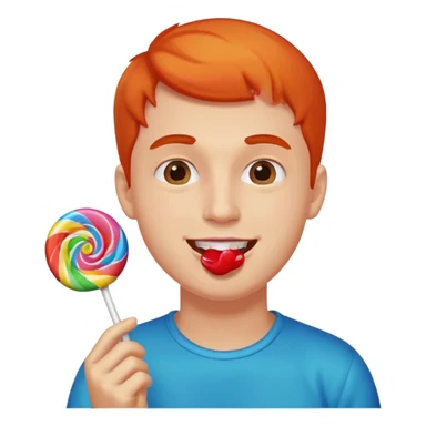 Guy eating lollipop sticker