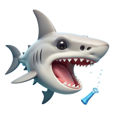 Cinematic Cute Yawning Hammerhead Shark Portrait Emoji, Head tilted slightly with a dramatic, wide-open yawn, showcasing its unique hammer-shaped head with relaxed, drooping fins and sleepy, half-closed eyes, Simplified yet irresistibly adorable features, highly detailed, glowing with a soft, cozy oceanic glow, high shine, relaxed yet expressive, stylized with a hint of whimsical aquatic ease, soft glowing outline, capturing the essence of a drowsy yet affectionate hammerhead that appears ready to stretch and yawn its way out of the screen! sticker