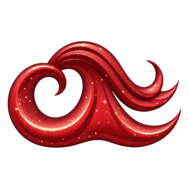 red glitter wave sticker