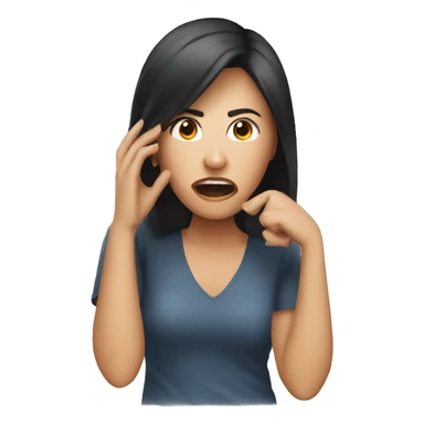 a woman calling an angry video call sticker