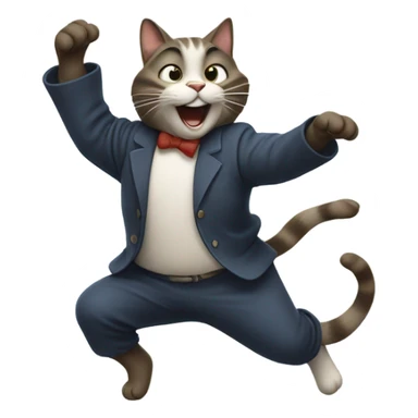 Cat dancing, silly style sticker