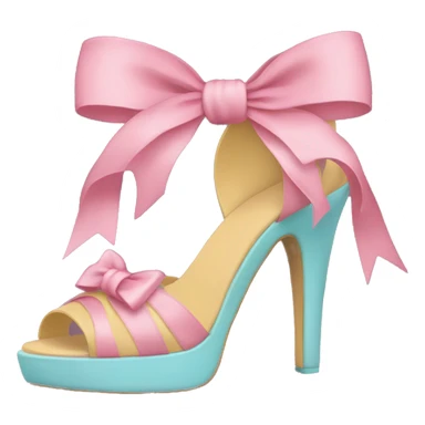 Heels with bows tied on the heels  sticker