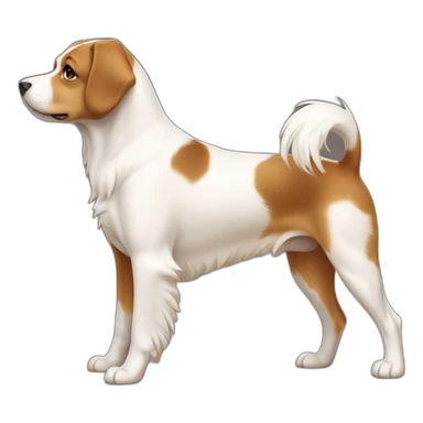 Aquita roux et blanc chien sticker