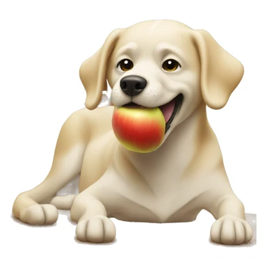 dog eating a apple sticker