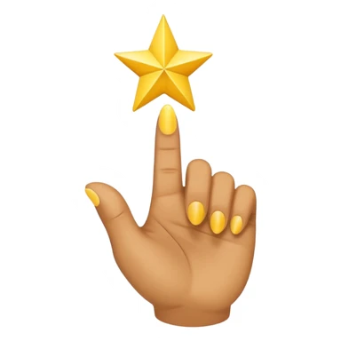 hand pointing one index finger with a star at the tip of the finger sticker