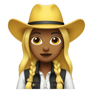 girl with black cowboy hat, default yellow skin sticker