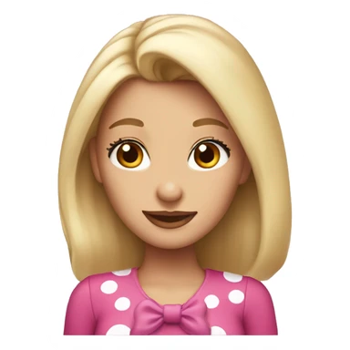 blonde woman with brown eyes wearing minnie mouse ears sticker