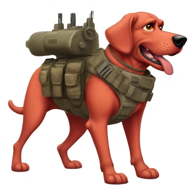 Desert storm daddy hot Clifford the big red dog muscular with tattoos on arms book illustration humanoid as a military call of duty character standing alone sticker