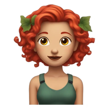 Girl with red hair and vine tattoo on shoulder sticker