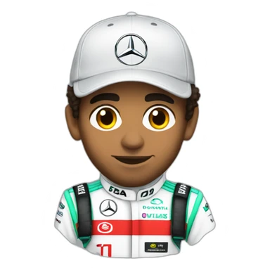 Lewis Hamilton with a race sweet Mercedes sticker