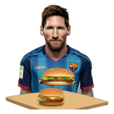 MESSI COMINEDO UNA HAMBURGESA sticker