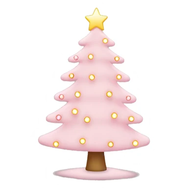 Light Pink Christmas tree with lights and ornaments sticker