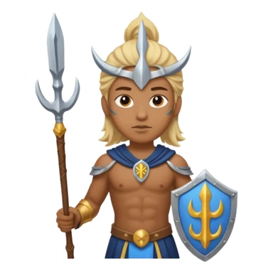 Mermaid with Trident – Warrior brown skin, blonde hair mermaid with weapon sticker