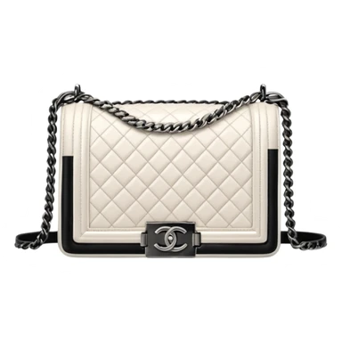 chanel le boy white color bag sticker