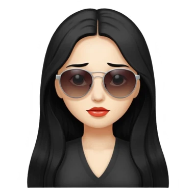 Girl with long black hair hitting a vape sunglasses hungover  sticker
