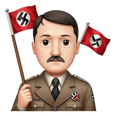 Adolf Hitler Proudly holds the Nazi Flags
 sticker