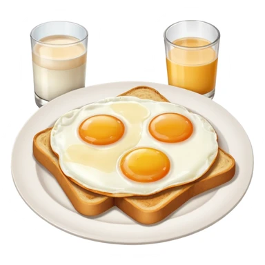 Breakfast ( bread + egg + glass of milk)
 sticker