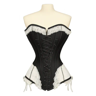 black vintage corset for dress sticker