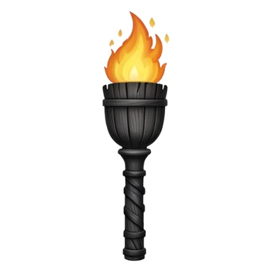 black wooden torch sticker