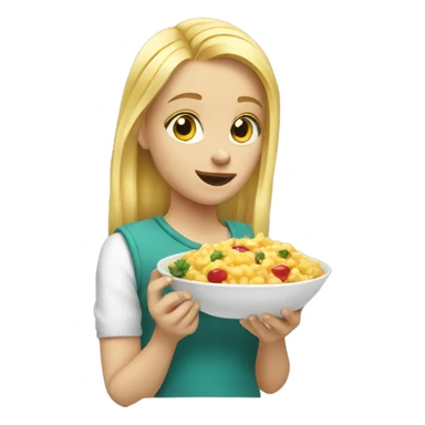 Blondę girl eat sticker